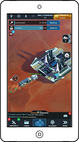 Points are scored by bringing the millennium to special delivery spaceports.